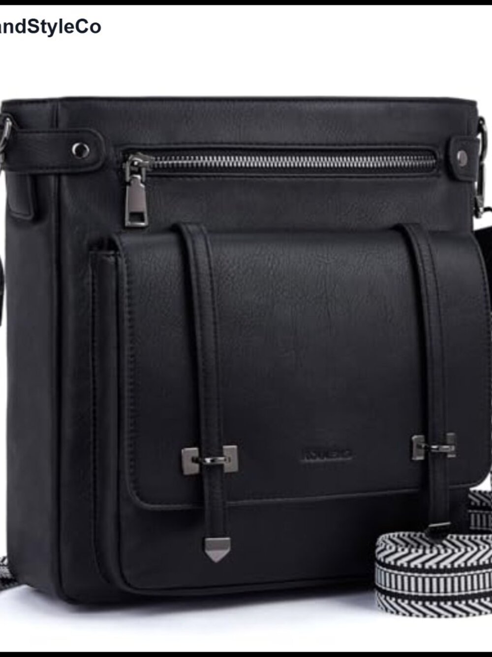 Roulens Vegan Leather Multi Pocket Crossbody Purse for Women Travel Shoulder